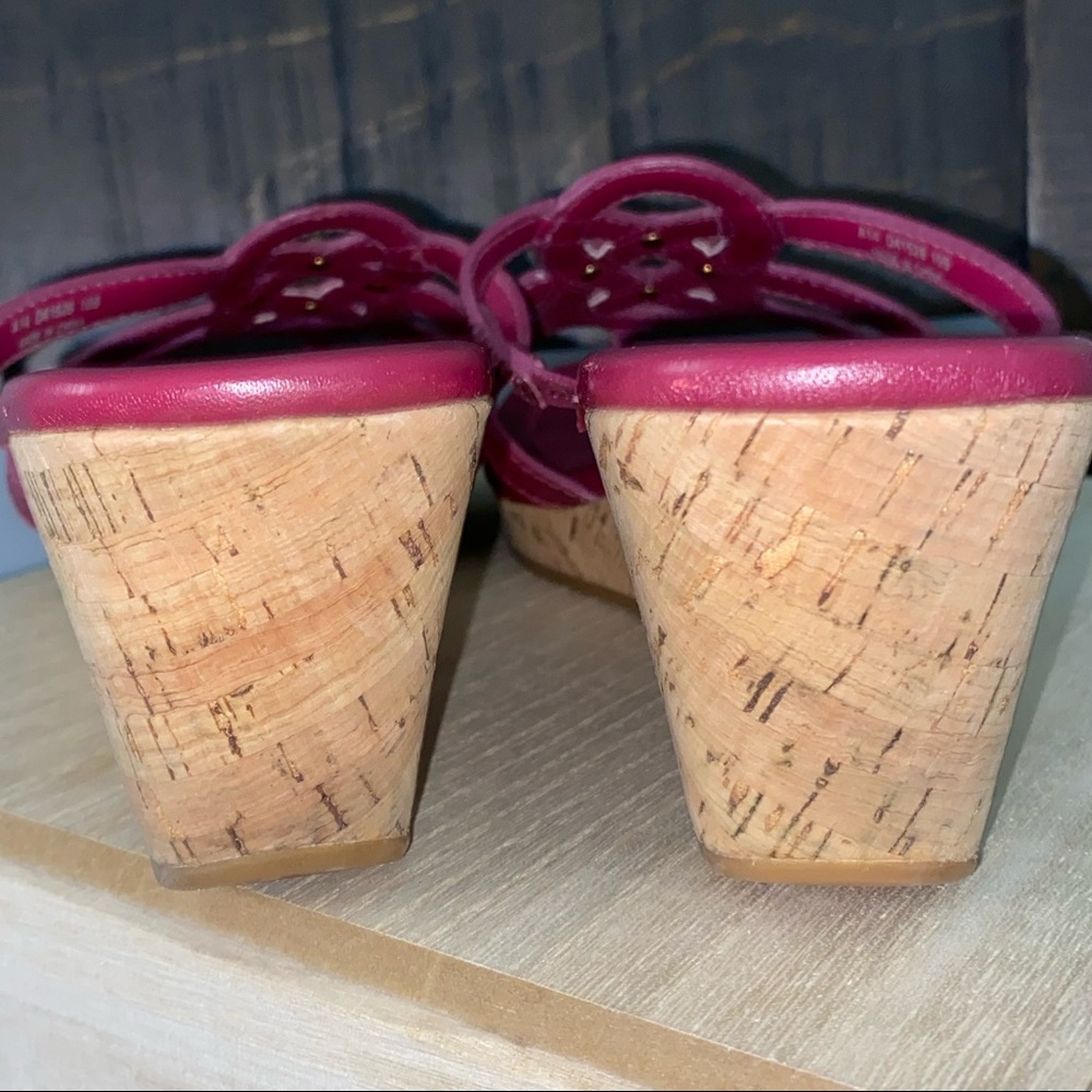 Cole Haan raspberry patent leather cork wedge sandals - Picture 8 of 8